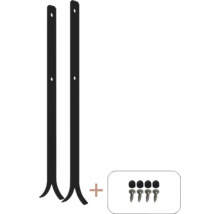 Deux supports de plaque de recouvrement de cuisinière en métal avec les vis correspondantes