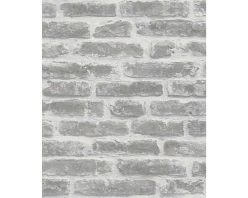 Papier peint intissé 82378 Jackie parpaings gris Papier peint aspect maçonnerie