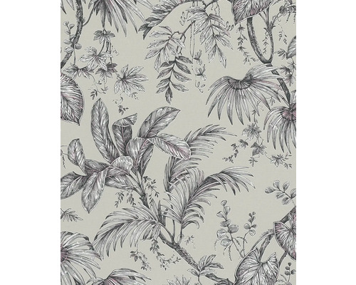 Papier peint intissé 82338 Jackie feuilles jungle beige Papier peint avec motif de plantes tropicales