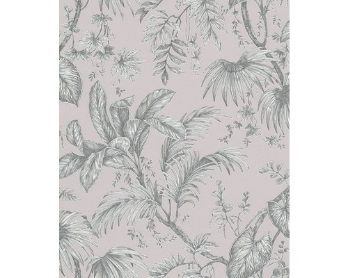 Papier peint intissé 82339 Jackie feuilles jungle rose Papier peint avec motif de jungle et feuilles