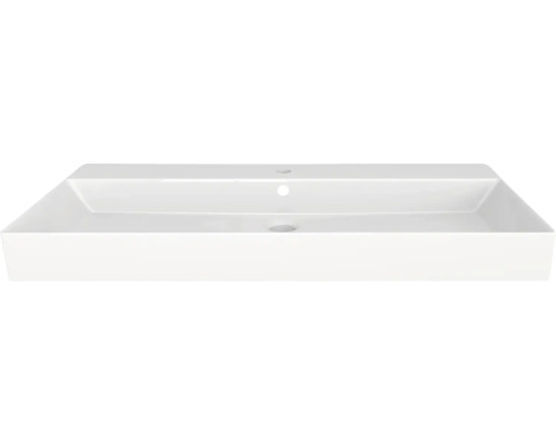Lavabo standard Devo Viva 2.0 98 x 46 cm blanc avec revêtement UM-SANOVIT100S Vasque à poser rectangulaire en céramique sanitaire