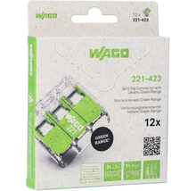Wago 221-423 Borne de connexion avec leviers Green Range, 12 pièces