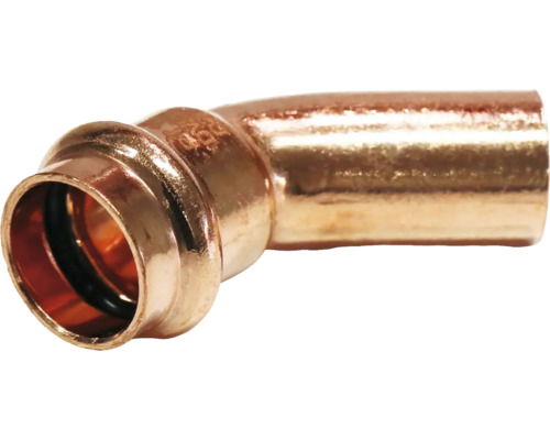 Rohrbogenfitting aus Kupfer mit 45 Grad Winkel