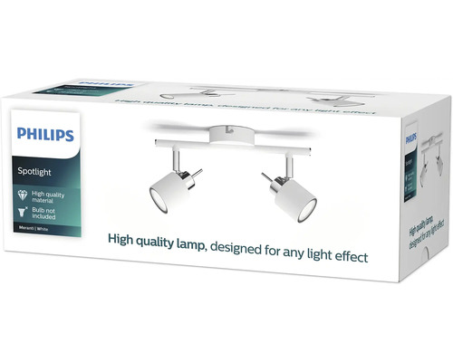 Emballage d''une lampe Philips Meranti avec deux spots