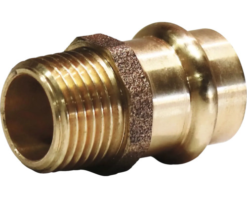 Raccord de transition à sertir fonte Presskontur V 28 mm x 1 1/4 pouce FE Raccord en laiton avec filetage mâle et raccord à sertir