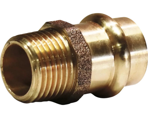Raccord en laiton avec filetage et raccordement à sertir