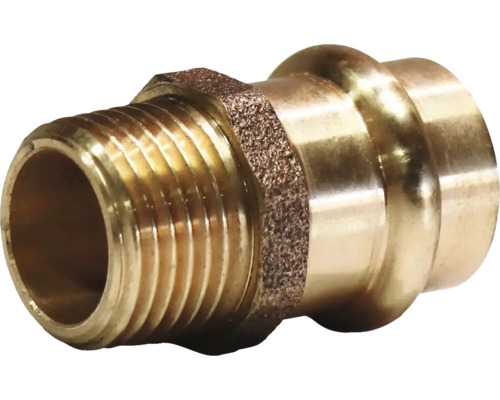 Pressfitting Übergangsnippel Rotguss Presskontur V + M 54 mm x 2 Zoll AG DVGW für Kupferrohr Messingfittings mit Gewinde