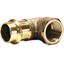 Raccord coudé en laiton avec raccord à sertir et filetage intérieur