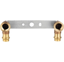 Rohrhalterung mit zwei Pressfittings aus Metall