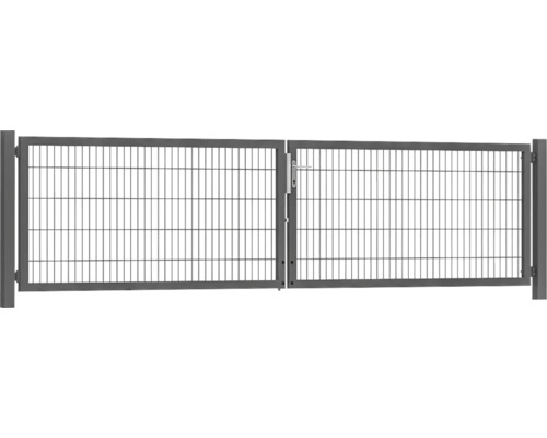 Doppeltor inkl. Pfosten zum Einbetonieren 400 x 100 cm RAL 7016 anthrazit-0