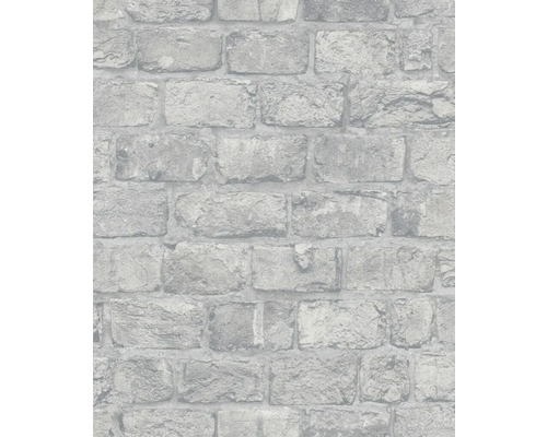 Papier peint intissé 34835 GZSZ aspect pierre gris Papier peint aspect mur de pierre pour intérieurs