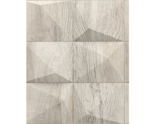 Papier peint intissé 34853 GZSZ aspect bois beige gris Carreaux imitation bois avec grain de bois