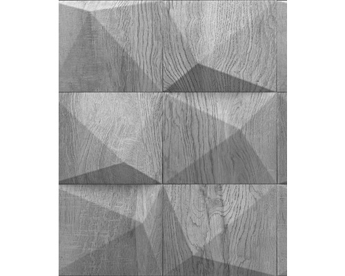 Papier peint intissé 34854 GZSZ aspect bois gris Panneaux en bois avec motif géométrique