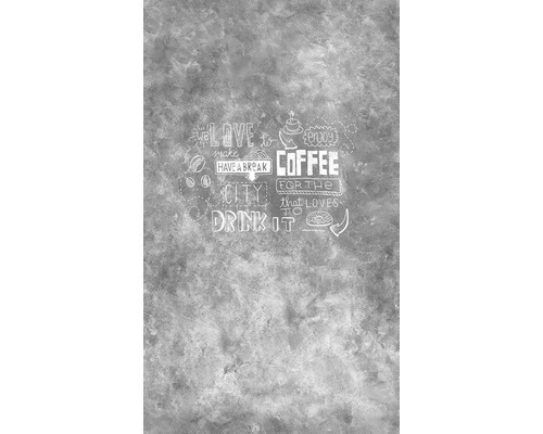 Graue Wand mit Kaffeehaus-Design