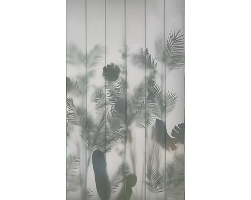 Mur de briques de verre avec motif de plantes
