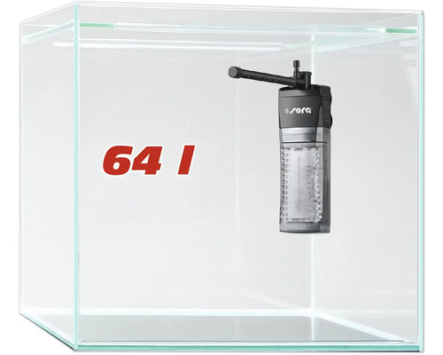 Aquarium Sera Scaper´s Cube 64 l avec filtre intérieur, support en mousse env. 40 x 40 x 40 cm (hauteur)