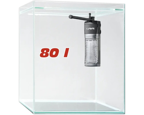 Aquarium Sera Scaper´s Cube 80 l avec filtre intérieur, support en mousse env. 40 x 40 x 50 cm (hauteur)