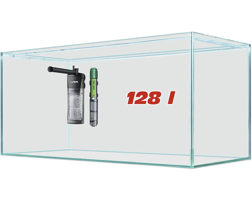 Aquarium Sera Scaper´s Tank 128 l avec filtre intérieur, thermoplongeur 100 W support en mousse chauffage/résistance chauffante env. 82 x 40 x 40 cm (hauteur)