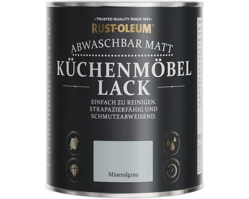 Peinture pour meubles de cuisine Rust-Oleum® gris minéral 750 ml Peinture pour meubles de cuisine gris minéral de Rust-Oleum, lavable et mate