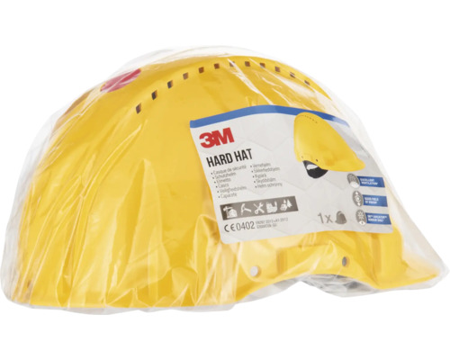 Gelber 3M Bauhelm in Verpackung