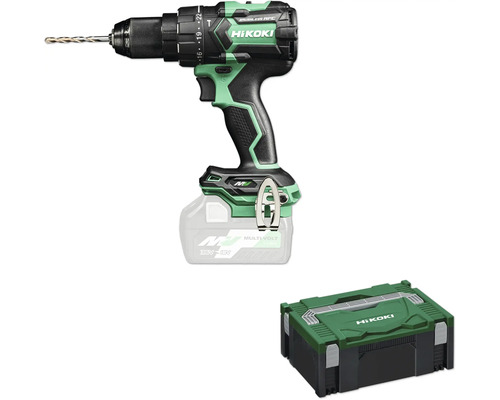Perceuse-visseuse à percussion sans fil HiKOKI DV36DC, sans batterie ni chargeur Perceuse-visseuse sans fil avec foret et coffret à outils