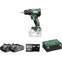 Kit de perceuse-visseuse sans fil Hikoki avec deux batteries, chargeur et coffret de transport