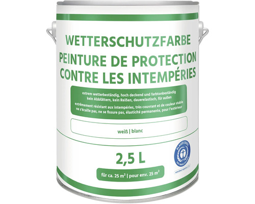 Peinture de protection contre les intempéries blanc 2,5 l