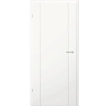 Porte intérieure blanche avec poignée de porte argentée