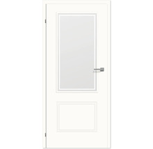 Porte intérieure blanche avec insert en verre et poignée de porte