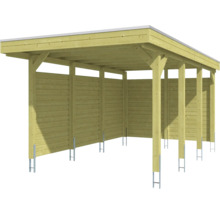 Holzcarport mit Flachdach und Seitenwänden