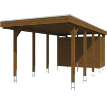 Holzcarport mit Seitenwänden zum Schutz von Fahrzeugen