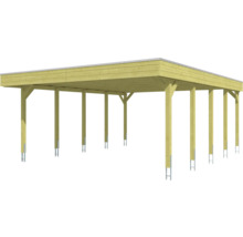 Holzcarport mit Pfosten und Flachdach