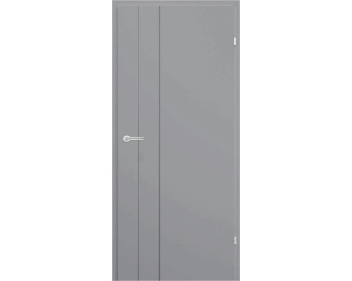 Pertura Zimmertür Caja 01 Graulack RAL 7004 signalgrau 61x198,5 cm Rechts ohne Schlüssellochbohrung Graue Innentür mit Drückergarnitur