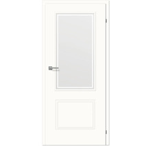 Porte intérieure blanche avec insert en verre et poignée de porte