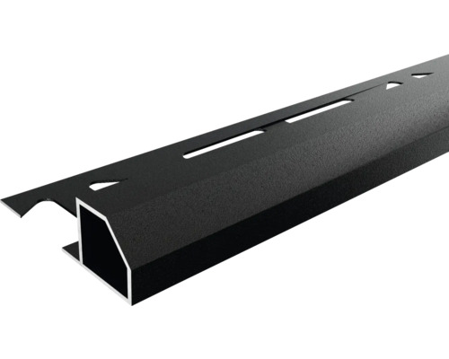 Profilé de finition DURAL Duraplus Diamond noir 250 x 11 mm Profilé en aluminium noir avec découpes