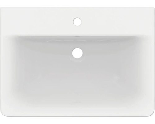 Aufsicht auf ein Waschbecken aus Keramik