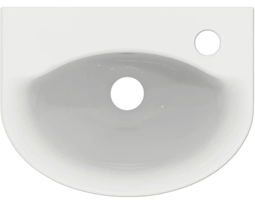 Lavabo en céramique avec trou de robinet et trop-plein