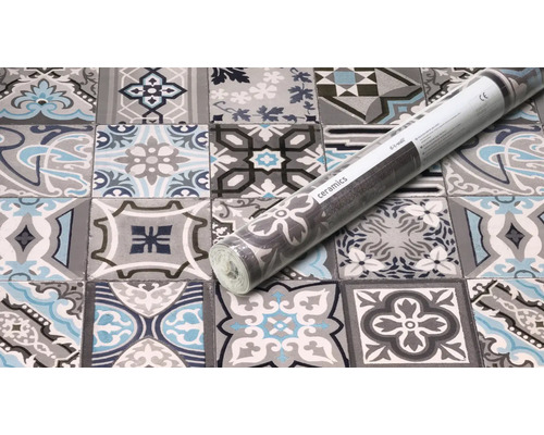 Rolle mit selbstklebender Fliesenfolie mit Fliesenmuster