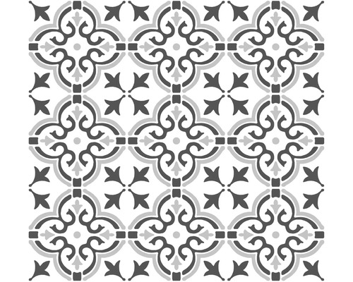 Motif de carreaux avec des éléments floraux et géométriques