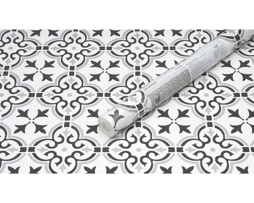 Revêtement de sol en vinyle à motif de carreaux et rouleau emballé