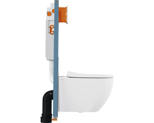 Bâti-support avec WC suspendu dans la salle de bain