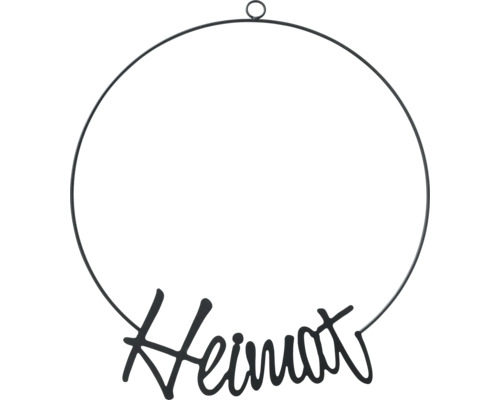 Anneau décoratif en métal avec l''inscription « Heimat » à suspendre
