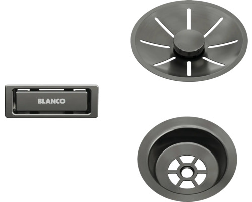 Ab-und Überlaufset Blanco satin dark steel 206900