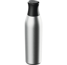 Edelstahl Trinkflasche mit schwarzem Verschluss