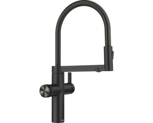 Robinet de cuisine avec fonction de filtre et eau bouillante Blanco CHOICE ICONA noir mat 527657