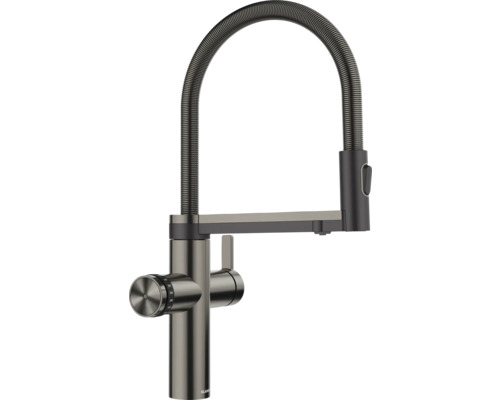 Robinet de cuisine avec fonction de filtre et eau bouillante Blanco CHOICE ICONA satin dark steel satiné 527659