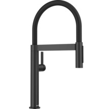 Robinet de cuisine noir avec bec flexible