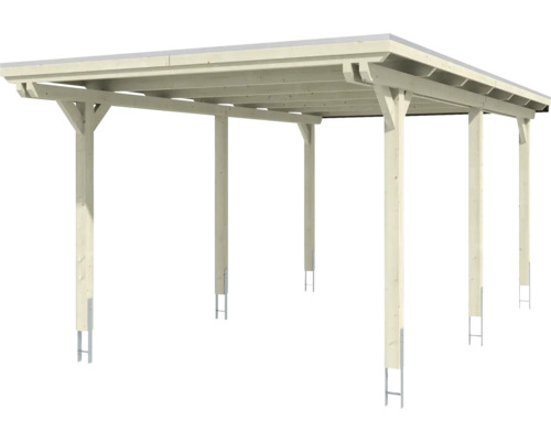Carport en bois avec toit plat