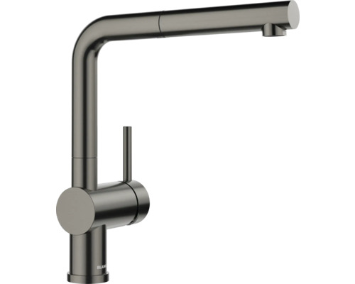 Robinet de cuisine avec douchette Blanco LINUS-S satin dark steel satiné 527733 Robinet de cuisine avec bec haut