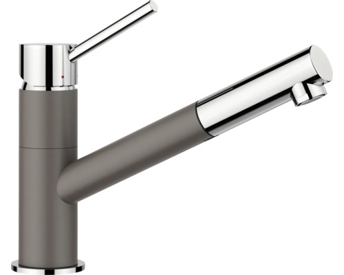 Robinet de cuisine avec douchette Blanco KANO-S chrome gris volcanique 527654 Robinet de cuisine avec douchette extractible